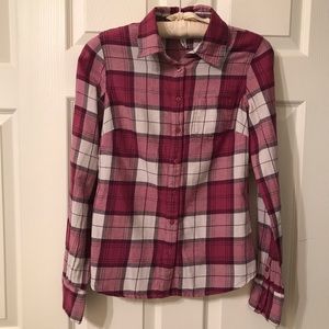 Aeropostale Pink Plaid Cotton Size Small Shirt